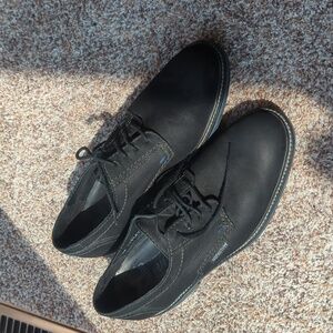 Mens 7.5 Black Suede Leather Mephisto AirJet Lace Up Shoes
